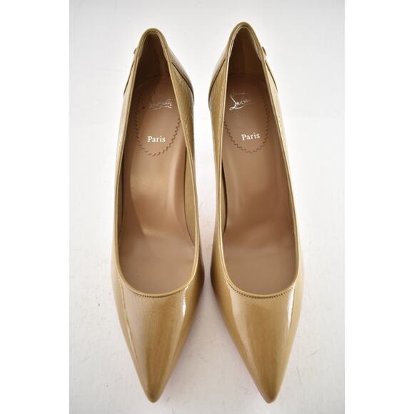 Christian Louboutin Sporty Kate 85 Lionne Beige Patent Classic Heel Pump 40 - Picture 5 of 13